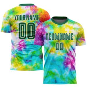 Tie Dye Kelly Green White Sublimation Soccer…
