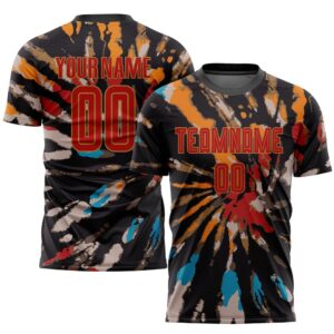Tie Dye Red Old Gold Sublimation Soccer…
