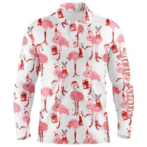 Tropical Winter Watercolor Flamingos Men s Golf Polo Shirt Christmas Golf Shirts For Men Golf Polo Shirt Golf Shirts 2 zhdb4i.jpg