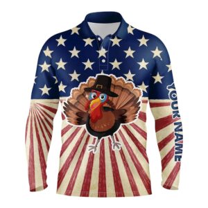 Turkey Bird Thanksgiving American Flag Men Golf Polo Shirt Men s Patriotic Golf Tops Golf Gifts Golf Polo Shirt Golf Shirts 2 neutvn.jpg