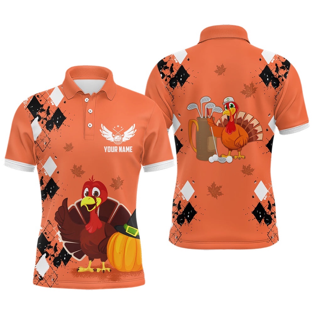 Turkey Bird Thanksgiving Golf Men’s Polo Shirt Argyle Orange Custom Men Golf Outfits Cool Golf Gifts, Golf Polo Shirt, Golf Shirts Turkey Bird Thanksgiving Golf Men’s Polo Shirt Argyle Orange Custom Men Golf Outfits Cool Golf Gifts, Golf Polo Shirt, Golf Shirts