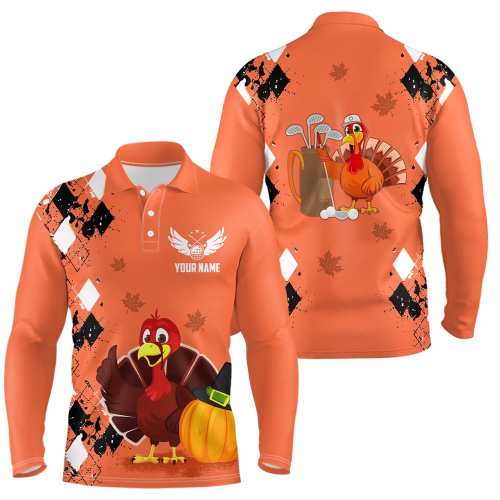Turkey Bird Thanksgiving Golf Men’s Polo Shirt Argyle Orange Custom Men Golf Outfits Cool Golf Gifts, Golf Polo Shirt, Golf Shirts Turkey Bird Thanksgiving Golf Men’s Polo Shirt Argyle Orange Custom Men Golf Outfits Cool Golf Gifts, Golf Polo Shirt, Golf Shirts