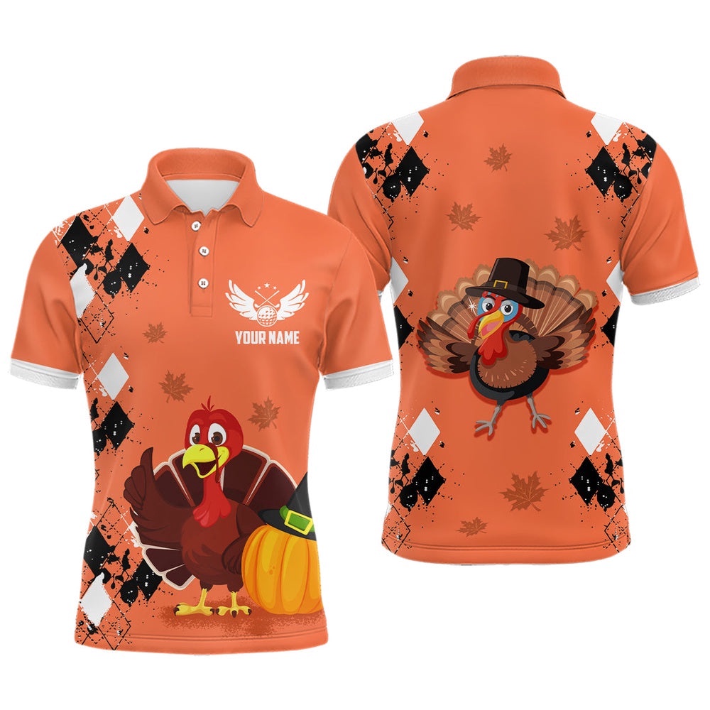 Turkey Bird Thanksgiving Golf Men’s Polo Shirt Argyle Orange Custom Men Golf Tops Cool Golf Gifts, Golf Polo Shirt, Golf Shirts Turkey Bird Thanksgiving Golf Men’s Polo Shirt Argyle Orange Custom Men Golf Tops Cool Golf Gifts, Golf Polo Shirt, Golf Shirts