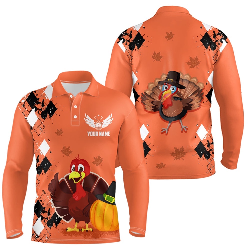 Turkey Bird Thanksgiving Golf Men’s Polo Shirt Argyle Orange Custom Men Golf Tops Cool Golf Gifts, Golf Polo Shirt, Golf Shirts Turkey Bird Thanksgiving Golf Men’s Polo Shirt Argyle Orange Custom Men Golf Tops Cool Golf Gifts, Golf Polo Shirt, Golf Shirts