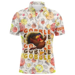 Turkey Bird Thanksgiving Golf Men’s Polo Shirt…