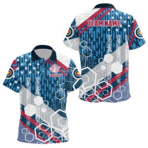 USA Flag Archery Polo Shirts Custom Patriotic…