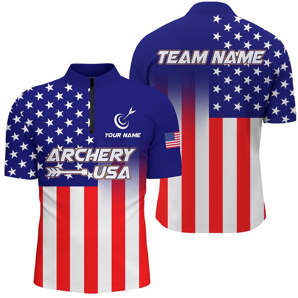 US Flag Custom Full Printing Archery Men Jersey Shirts, Patriotic Team Archery Jersey, Custom Archery Team Shirt US Flag Custom Full Printing Archery Men Jersey Shirts, Patriotic Team Archery Jersey, Custom Archery Team Shirt