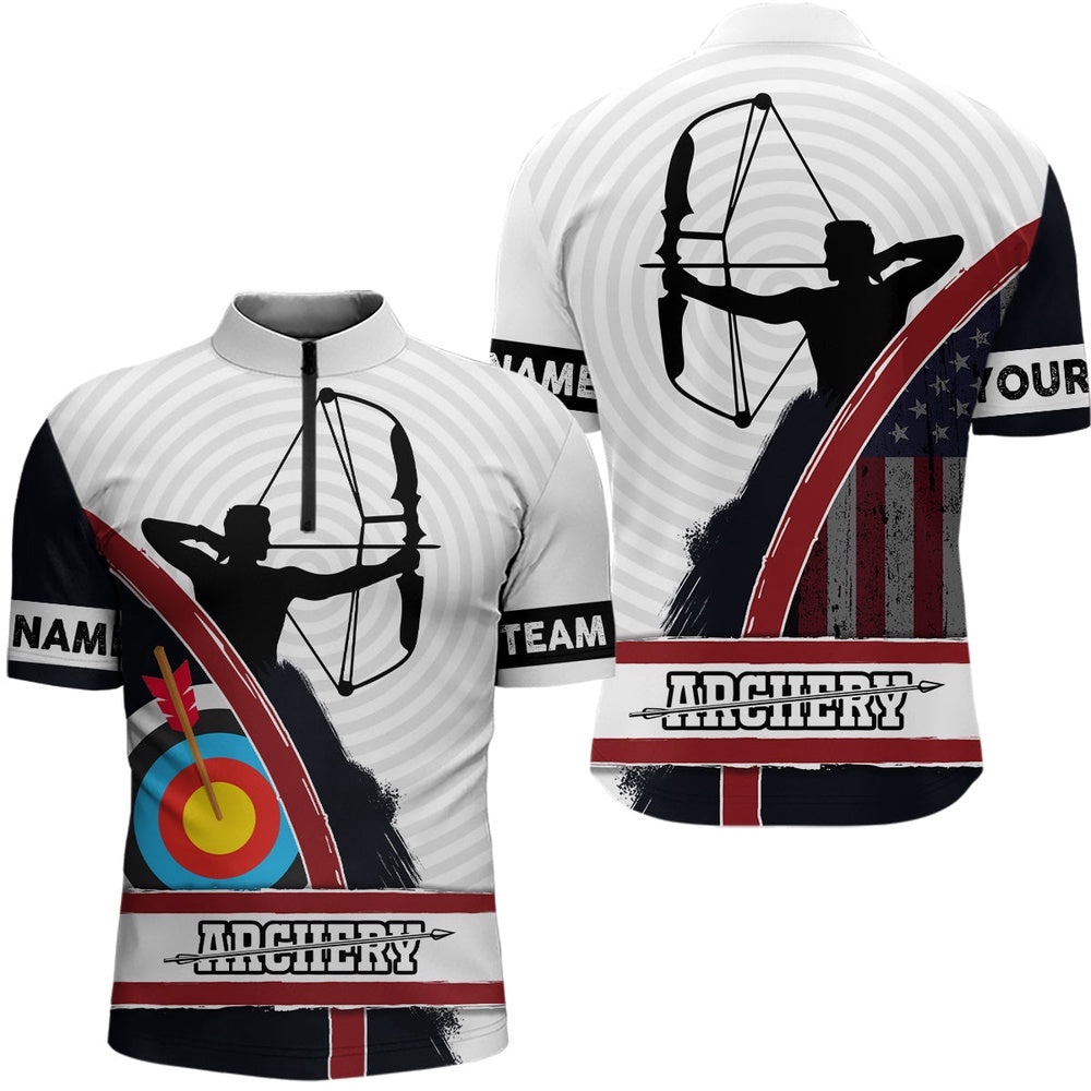 US Flag Silhouette Archery Jersey Shirts For Men Custom Target Archery Shirts, Custom Archery Team Shirt US Flag Silhouette Archery Jersey Shirts For Men Custom Target Archery Shirts, Custom Archery Team Shirt