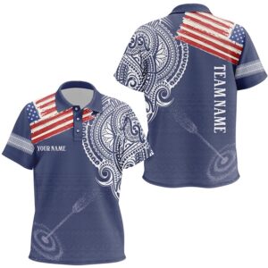 US Flag Tribal Pattern Archery Polo Shirts,…