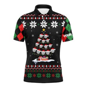 Ugly Christmas Argyle Pattern Men Golf Polo…