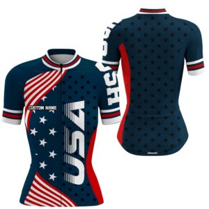 Usa Bike Shirt Women Cycling Jersey American…