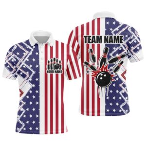 Usa Bowling Polo Shirt For Men Custom…