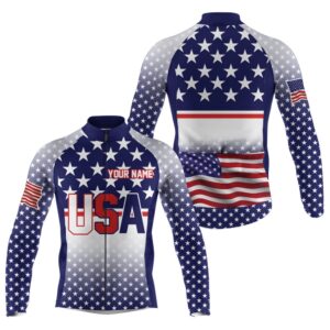 Usa Men Cycling Jersey American Flag Racewear…