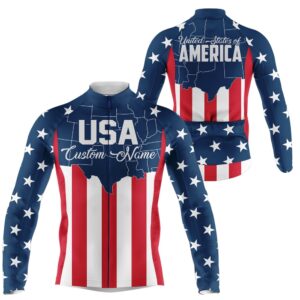 Usa Mens Cycling Jersey American Flag Cycle…