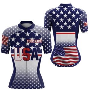 Usa Women Cycling Jersey American Flag Racewear…