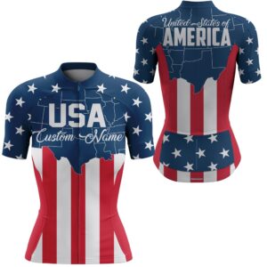 Usa Womens Cycling Jersey American Flag Cycle…