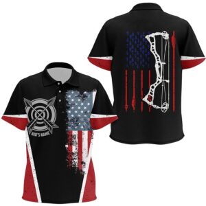 Vintage American Flag Target Archery Polo Shirts,…