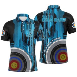 Vintage Blue Target Archery Polo Shirts For…