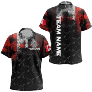 Vintage Smoke Canadian Flag Archery Polo Shirts…