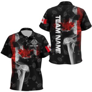 Vintage Smoke Canadian Flag Archery Polo Shirts,…