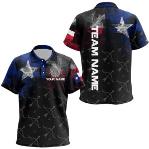Vintage Smoke Texas Flag Archery Polo Shirts,…