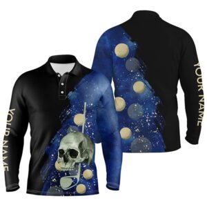 Water Color Golf Skull With Golf Ball Men s Polo Shirt Custom Name Black Blue Golf Shirts For Men Golf Polo Shirt Golf Shirts 2 qps6d8.jpg
