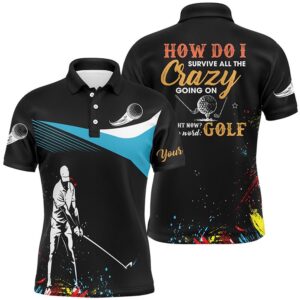 Water Color Men’s Personalized Colorful Golf Shirts…