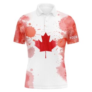 Watercolor Grunge Canada Flag Men’s Golf Polo…