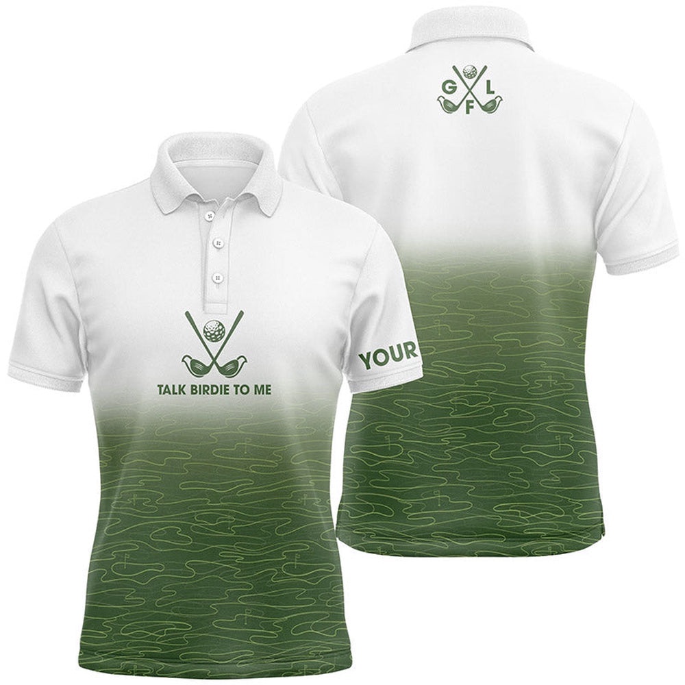 White And Green Golf Course Pattern Men’s Golf Polo Shirt Custom Talk Birdie To Me Men’s White Golf Tops, Golf Polo Shirt, Golf Shirts White And Green Golf Course Pattern Men’s Golf Polo Shirt Custom Talk Birdie To Me Men’s White Golf Tops, Golf Polo Shirt, Golf Shirts