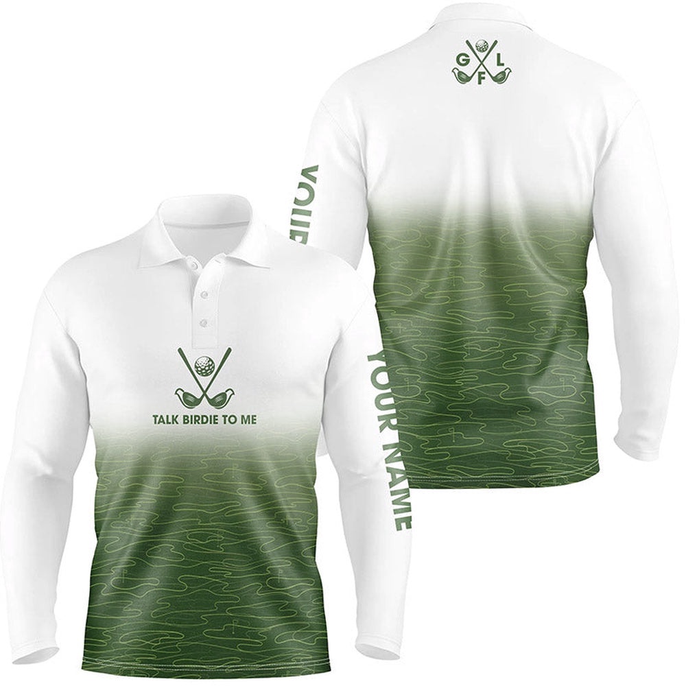 White And Green Golf Course Pattern Men’s Golf Polo Shirt Custom Talk Birdie To Me Men’s White Golf Tops, Golf Polo Shirt, Golf Shirts White And Green Golf Course Pattern Men’s Golf Polo Shirt Custom Talk Birdie To Me Men’s White Golf Tops, Golf Polo Shirt, Golf Shirts