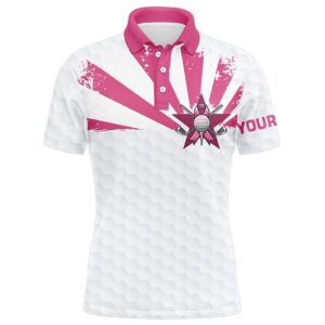 White And Pink Men Golf Polo Shirts…