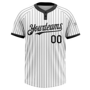 White Black Pinstripe Black Two Button Unisex Softball Jersey Custom Team Softball Jersey 2 uxflqh.jpg