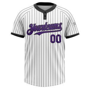 White Black Pinstripe Purple Two Button Unisex Softball Jersey Custom Team Softball Jersey 2 kfyncz.jpg