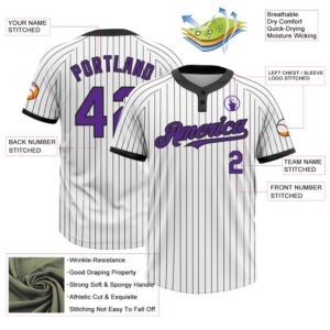 White Black Pinstripe Purple Two Button Unisex Softball Jersey Custom Team Softball Jersey 3 kzp8mq.jpg