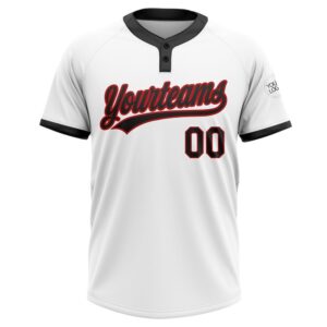 White Black Red Two Button Unisex Softball Jersey Custom Team Softball Jersey 2 ecnxco.jpg