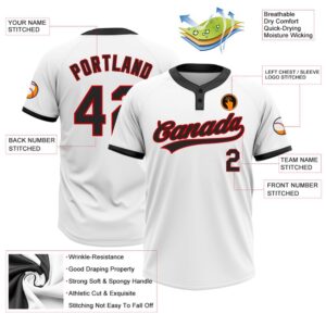 White Black Red Two Button Unisex Softball Jersey Custom Team Softball Jersey 3 rni6k0.jpg