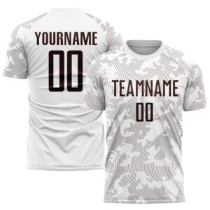 White Brown Sublimation Soccer Uniform Jersey, Custom…