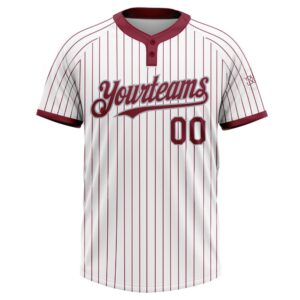 White Crimosn Pinstripe Gray Two Button Unisex Softball Jersey Custom Team Softball Jersey 2 t28es2.jpg