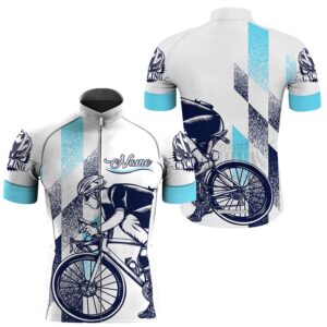 White Cycling Jersey Men Custom Bike Shirt…