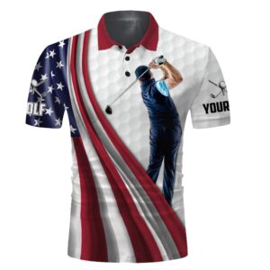 White Golf American Flag Th July Golf…