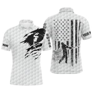 White Golf Polo Shirt Men’s Custom Black…