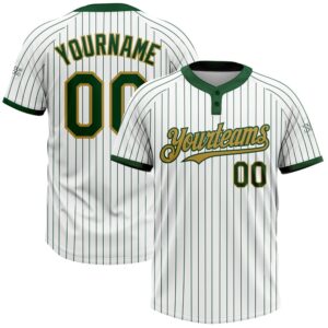White Green Pinstripe Old Gold Two Button…
