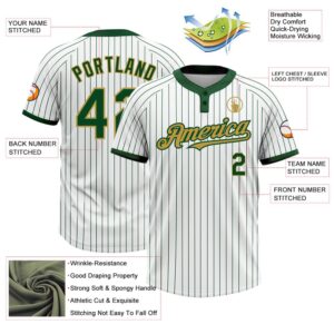 White Green Pinstripe Old Gold Two Button Unisex Softball Jersey Custom Team Softball Jersey 3 lsi5gb.jpg