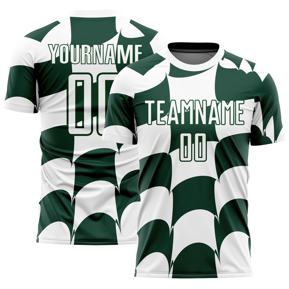 White Green Plaid Sublimation Soccer Uniform Jersey, Custom Team Soccer Jersey Shirt White Green Plaid Sublimation Soccer Uniform Jersey, Custom Team Soccer Jersey Shirt