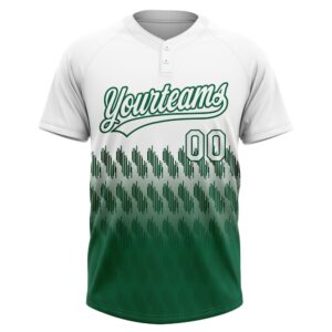 White Kelly Green 3D Pattern Lines Two Button Unisex Softball Jersey Custom Team Softball Jersey 2 anxoga.jpg