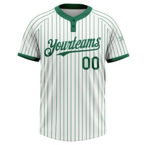 White Kelly Green Pinstripe Kelly Green Two Button Unisex Softball Jersey Custom Team Softball Jersey 2 dpkkdt.jpg