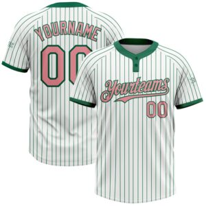 White Kelly Green Pinstripe Medium Pink Two…
