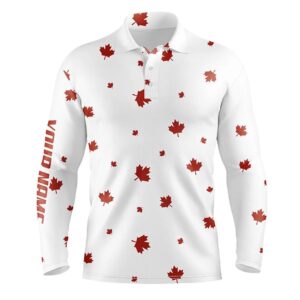 White Men s Golf Polo Shirts Red Canada Maple Leaf Pattern Custom Team Golf Shirts Patriot Golf Tops Golf Polo Shirt Golf Shirts 2 tshxmj.jpg