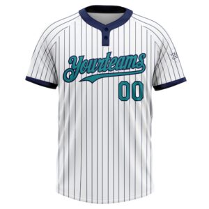 White Navy Pinstripe Teal Two Button Unisex Softball Jersey Custom Team Softball Jersey 2 spdeqk.jpg