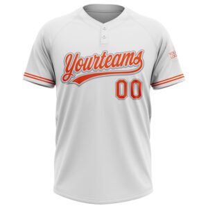 White Orange Gray Two Button Unisex Softball Jersey Custom Team Softball Jersey 2 ujpev3.jpg